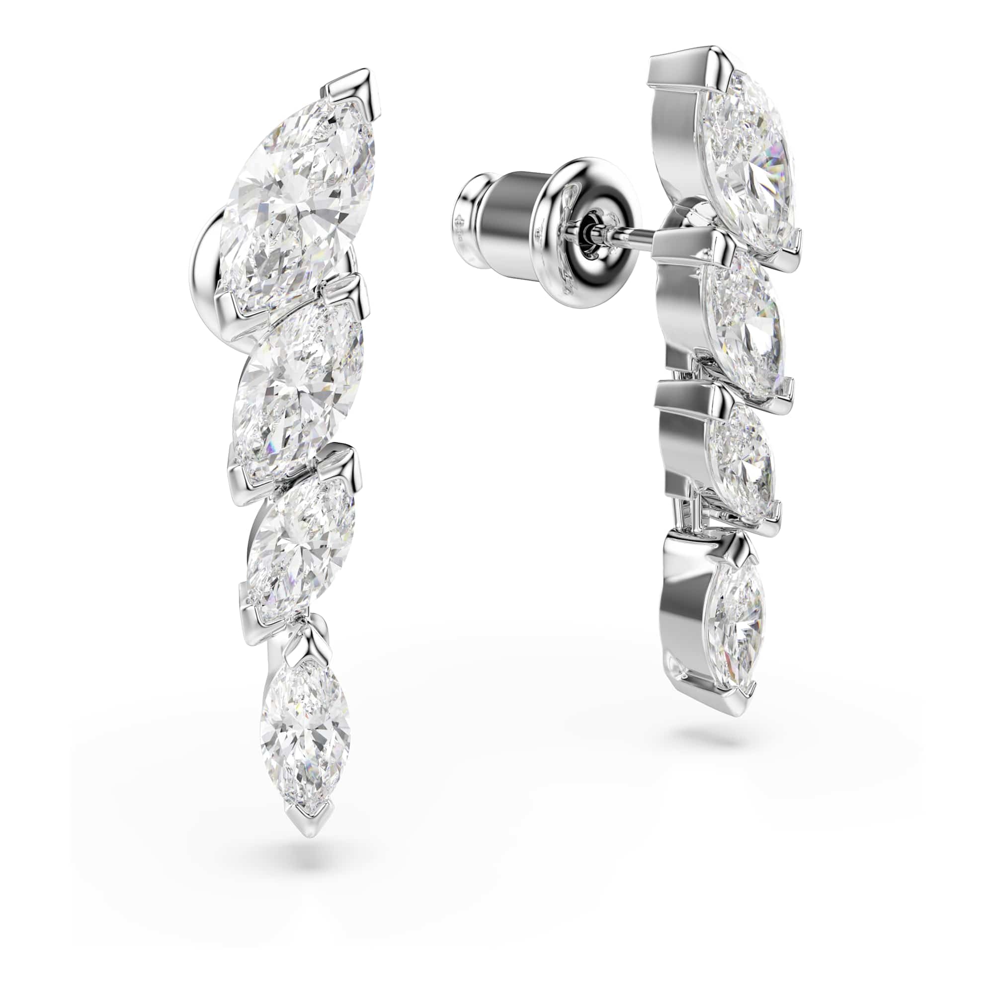 Swarovski Mesmera Ohrringe, Marquise-Schliff, Weiß, Rhodiniert