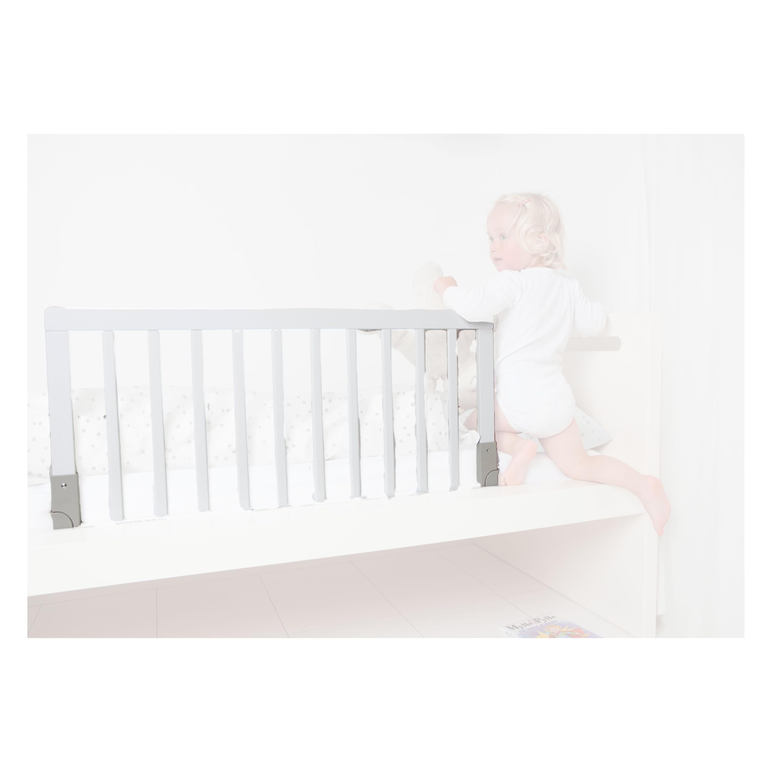 BABY DAN Barrière de sécurité pour lit en bois - 45 x 90 cm - blanc