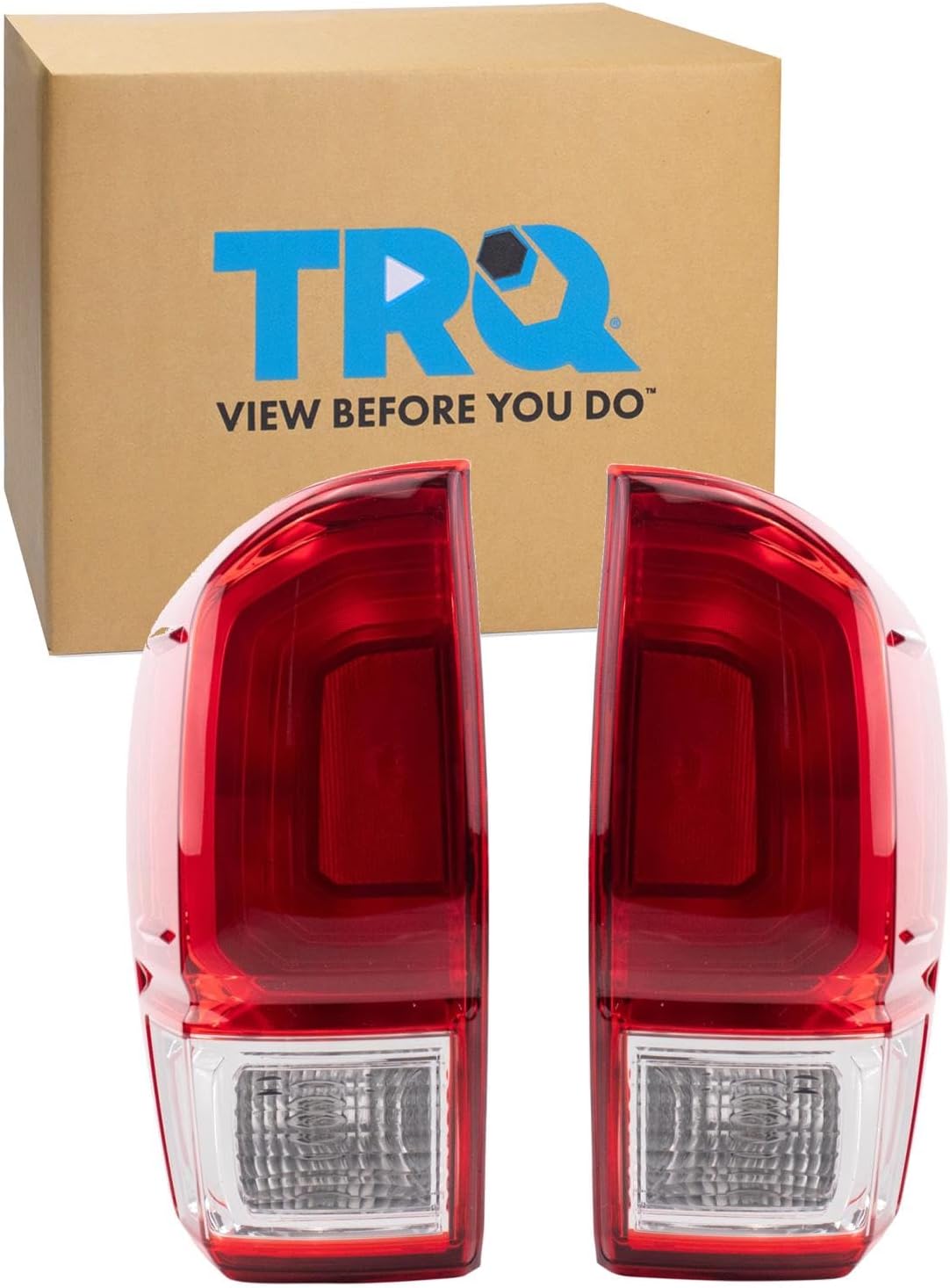 TRQ Rear Tail Lights Set Driver & Passenger Side TO2800197 TO2801197 Compatible with 2016-2017 Toyota Tacoma