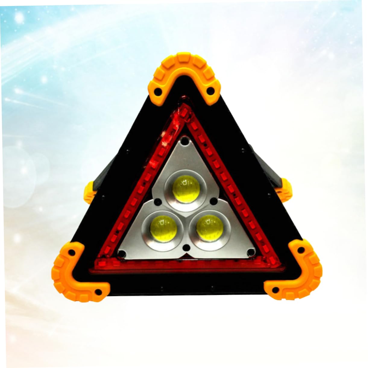 Balise de Sécurité Triangulaire LED Cob Jaune, Pliable, sans Batterie