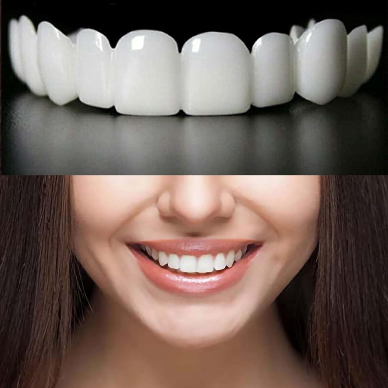 2 Pairs Adjustable Natural Smile Aids - Comfortable Top & Bottom Fit for Men/Women, Temporarily Restore Confident Smiling