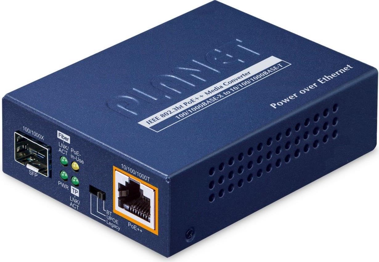Planet 1 Porta 100/1000X Sfp A 1 Porta 10/100/1000T 802.3Bt, W128373088 (1 Porta 10/100/1000T 802.3Bt Poe++ Media Converter (95W 802.3Bt E/4/Uvia Polegacy Mode Support Dip) - 4