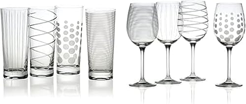 Mikasa Juego de copas de vino y vasos altos Cheers (16 oz y 19.75 oz)