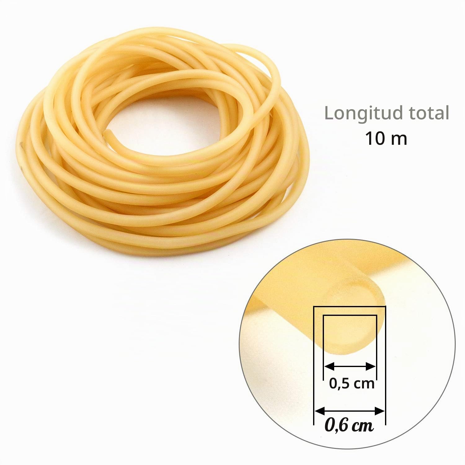 QWORK® Tubos de caucho natural manguera 10m 6mm OD 4mm ID para tirachinas hogar hospital laboratorio