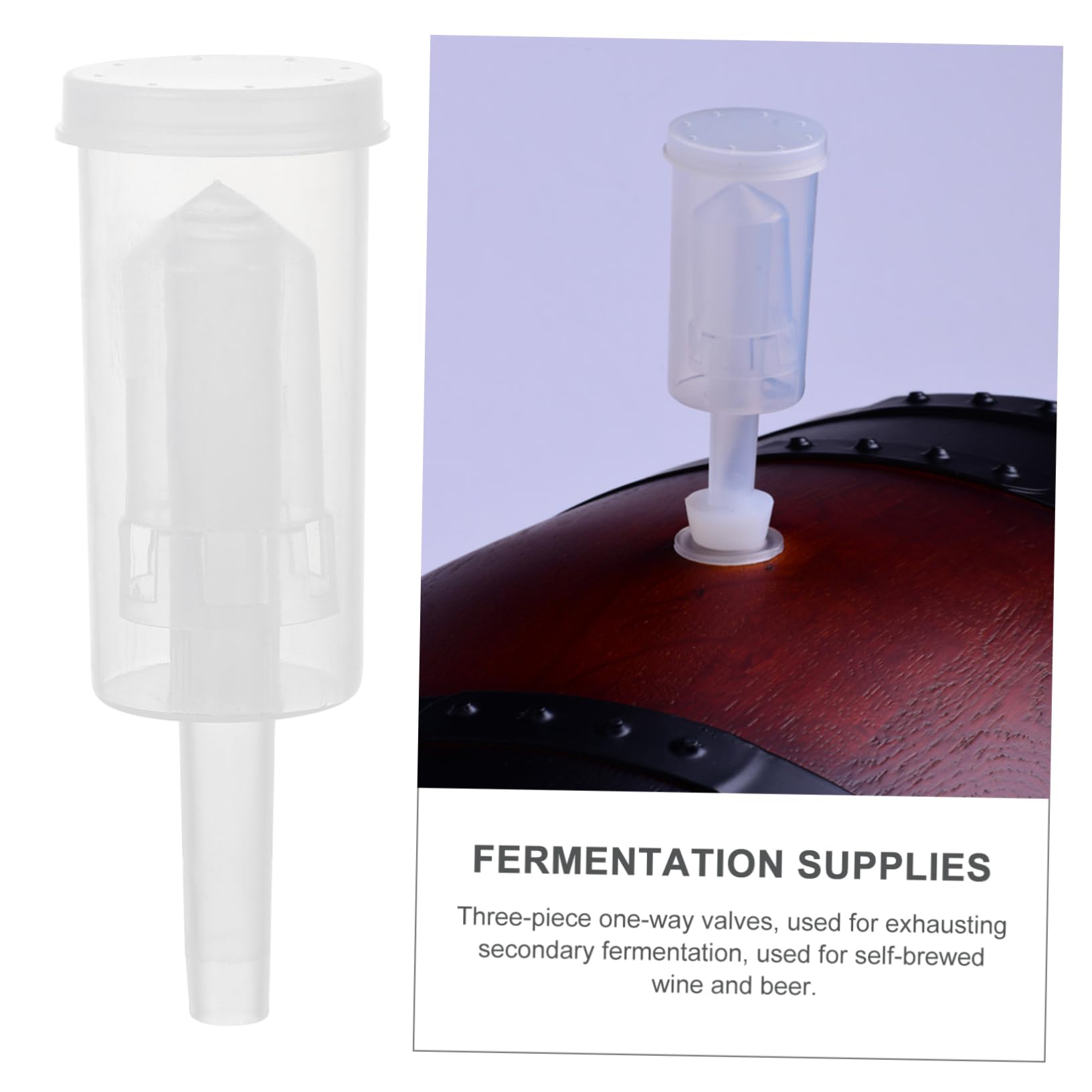 CONGARTENO 2pcs Three-piece One-way Valves for Brewing Transparent for Wine and Beer Fermentation Suitable for Wine Easy to Use and Store