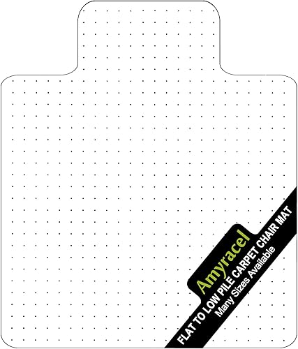 Amyracel Tapete transparente para silla de pelo bajo, 53 x 45 pulgadas de grosor, tapete para silla de escritorio para suelos alfombrados, tapete de