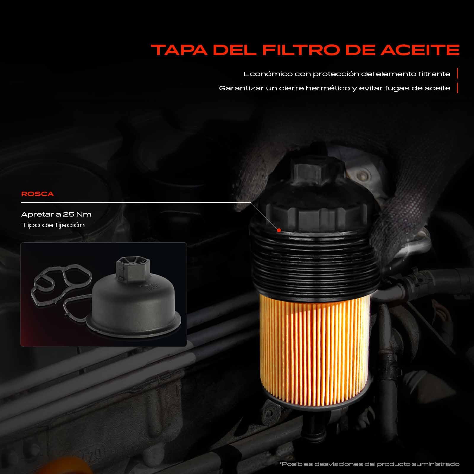 Frankberg Carcasa del filtro de aceite recipiente de recogida de aceite | Compatible con: M.i.n.i Clubman R55, M.i.n.i R56