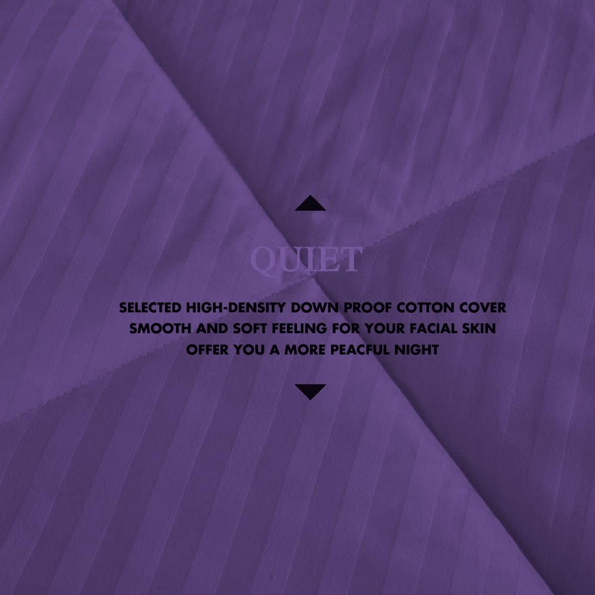 Tony's Textiles Luxury 3-Piece Diamond Comforter Set Premium Quality 600 GSM 1000 Thread Count 100% Egyptian Cotton Super Soft - (Oversized Super King Size, Purple Striped)