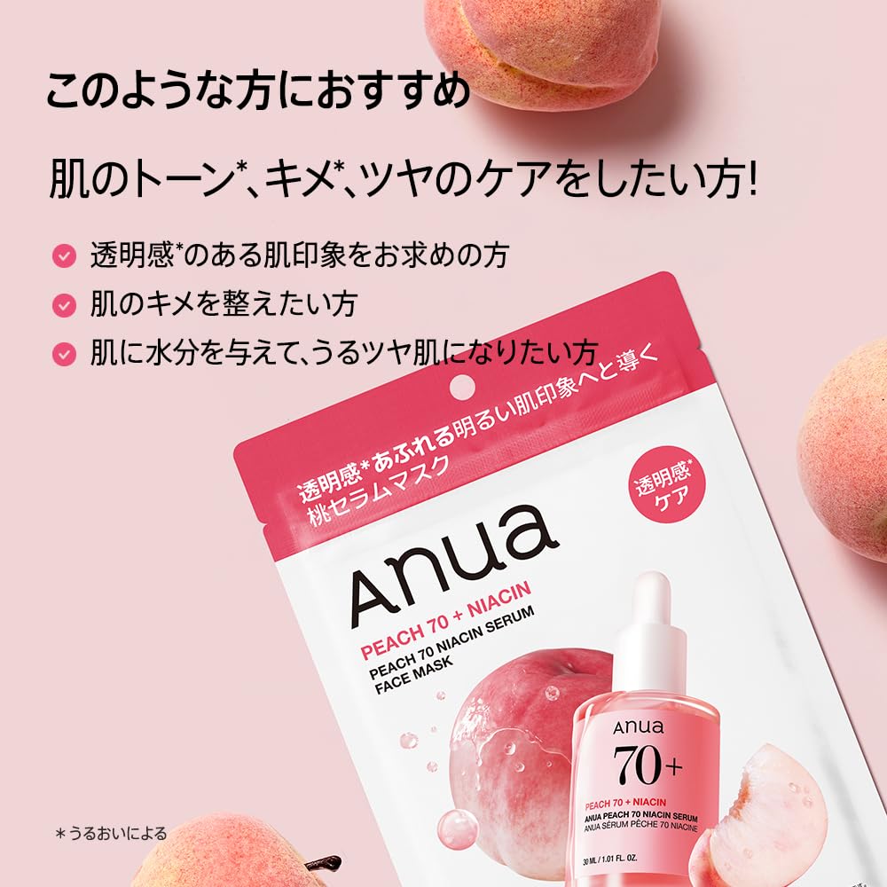 ANUA桃70ナイアシンマスク 水光肌デイリーケア