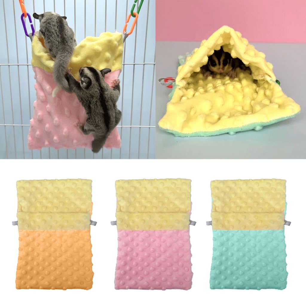 XAGMODSHN Bird Sleep Sacks Winter Sleeping Bag Resting Cage Hangings Hammock Cage Accessories for Small Sugar Glider Warm Nest