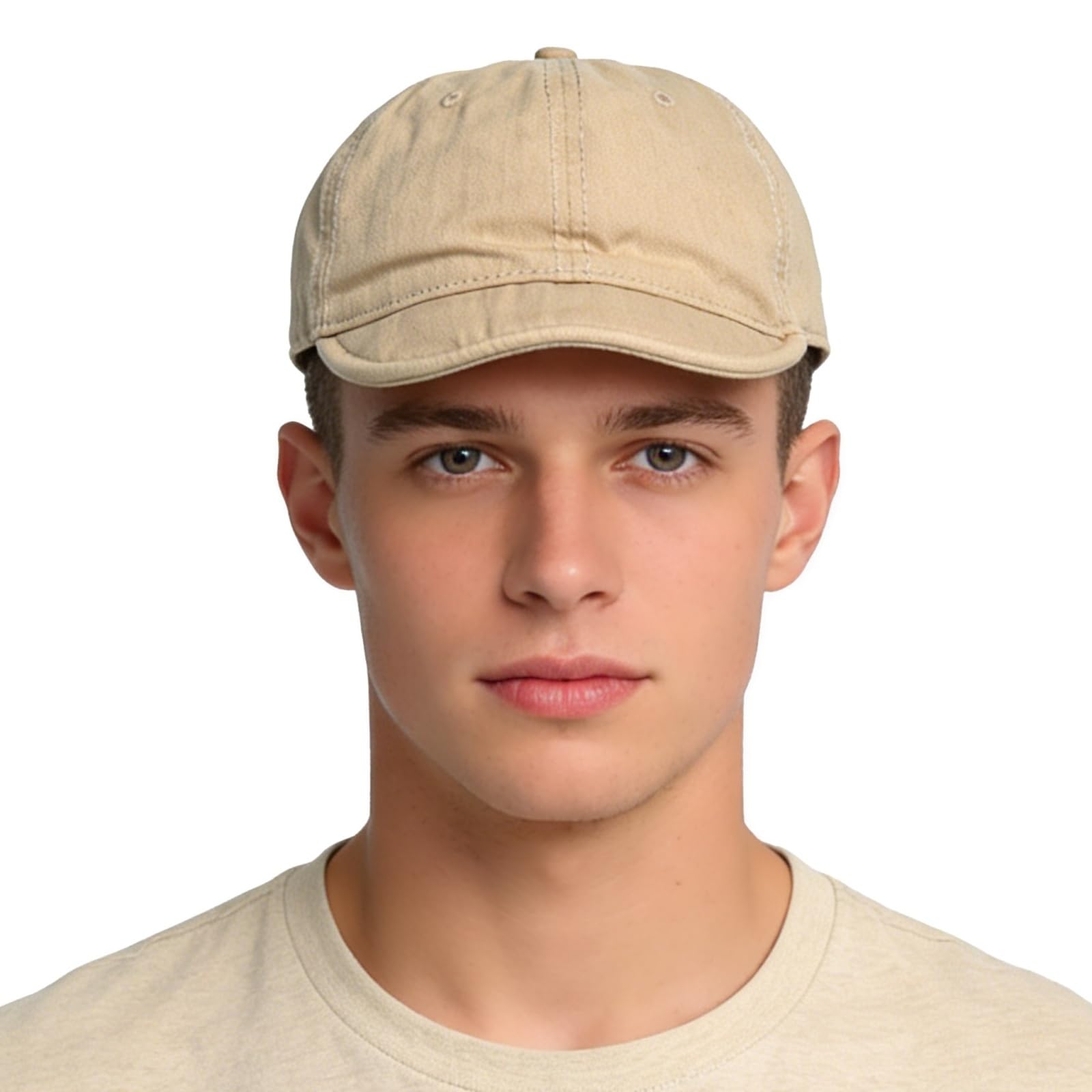 HIQIU Short Brim Basecap Damen, Vintage Unisex Baseballkappe Mit Kurzer Krempe, Baseball Cap Herren Trucker-Stil Verstellbar Outdoor Sport Cap