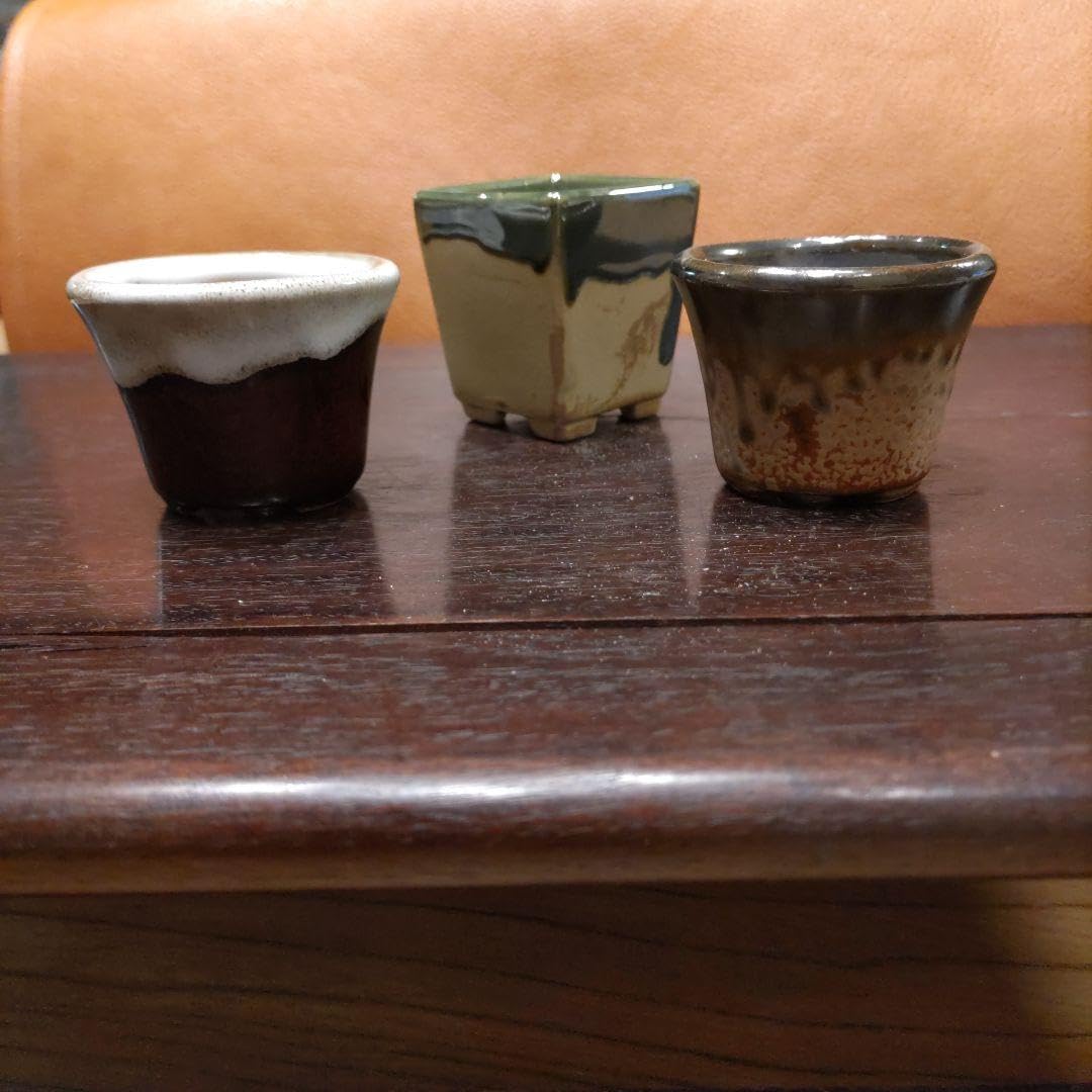 鬼面足丸小品懸崖盆栽鉢 Amazon.co.jp: 窯変釉薬の切脚正方鉢、懸崖鉢、丸鉢、植木鉢、ミニ盆栽