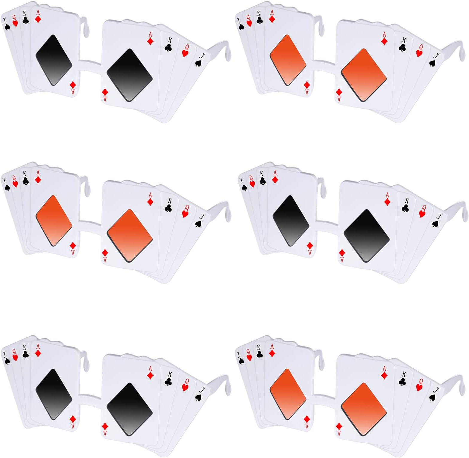 Arrowbash Poker Sunglasses Glasses Playing Card Glasses Casino Night Gift for Man Woman Birthday Party Supplies