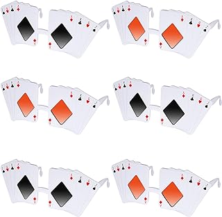 Poker Sunglasses Glasses Playing Card Glasses Casino Night Gift for Man Woman Birthday Party Supplies