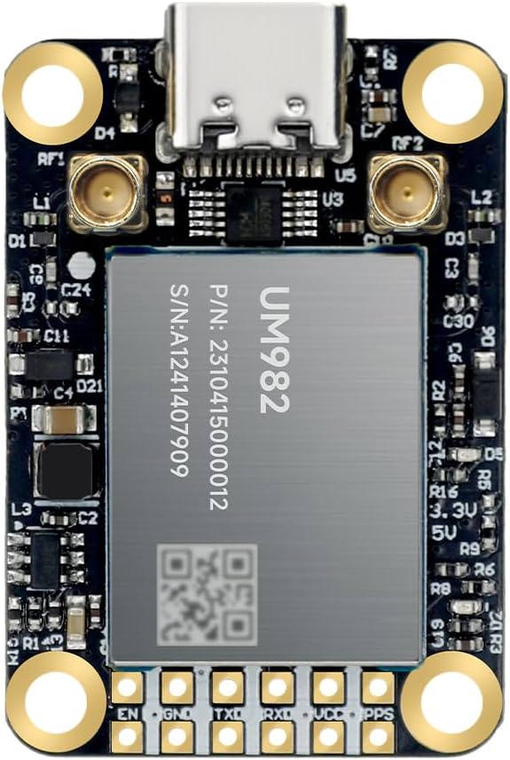 MJ GPS RTK Module, Centimeter-Level high-Precision Tracker, All-Constellation(GPS/BDS/GLONASS/Galileo/QZSS) GNSS Receiver, Real-time Positioning of Vehicles and GPS surveys (MJRTK-UM982)