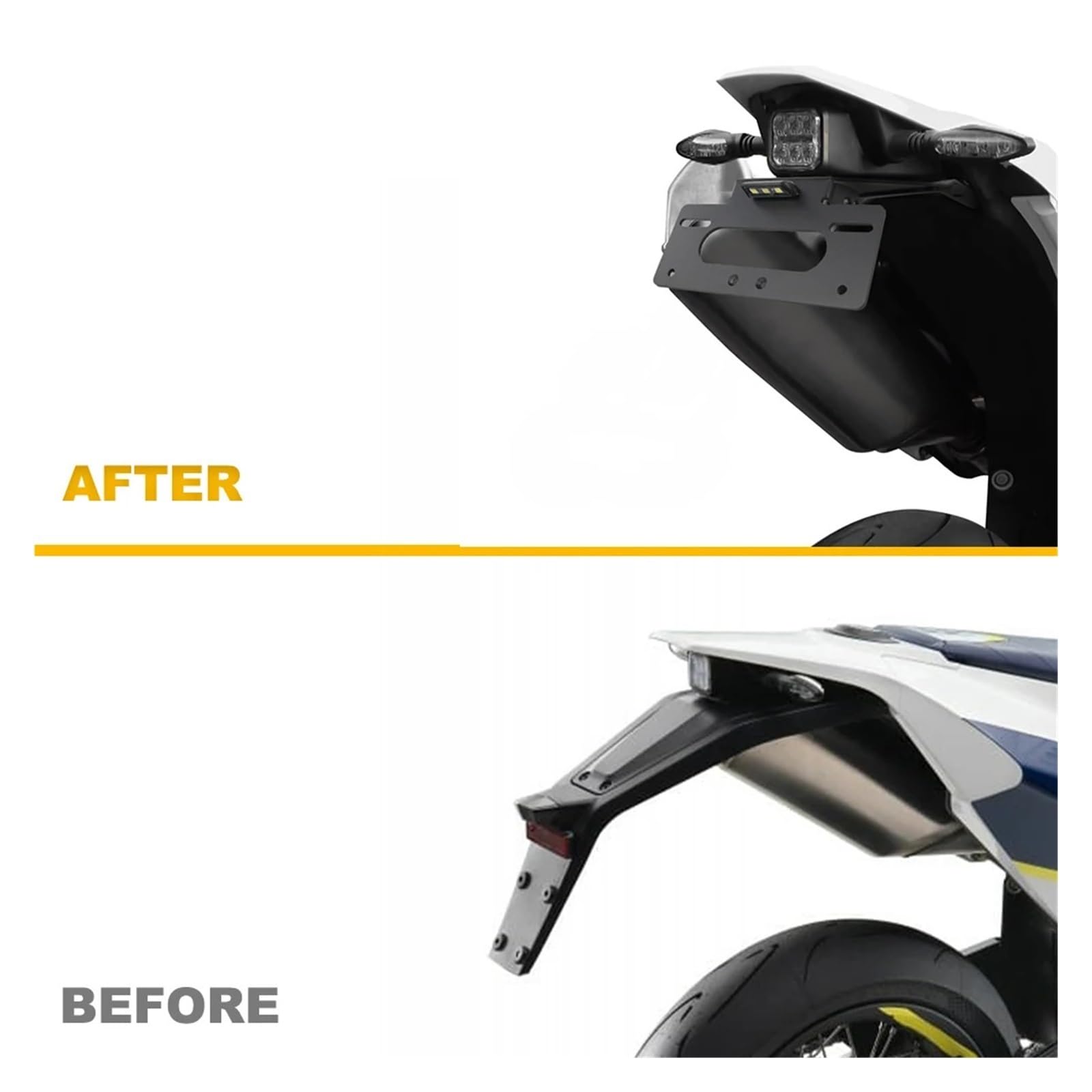 Tablica rejestracyjna Pasuje do Husqvarna 701 Svartpilen 2019-2022 Uchwyt tylnej tablicy rejestracyjnej ze światłem Tylny schludny eliminator błotnika Uchwyt tablicy rejestracyjnej(With Reflector)