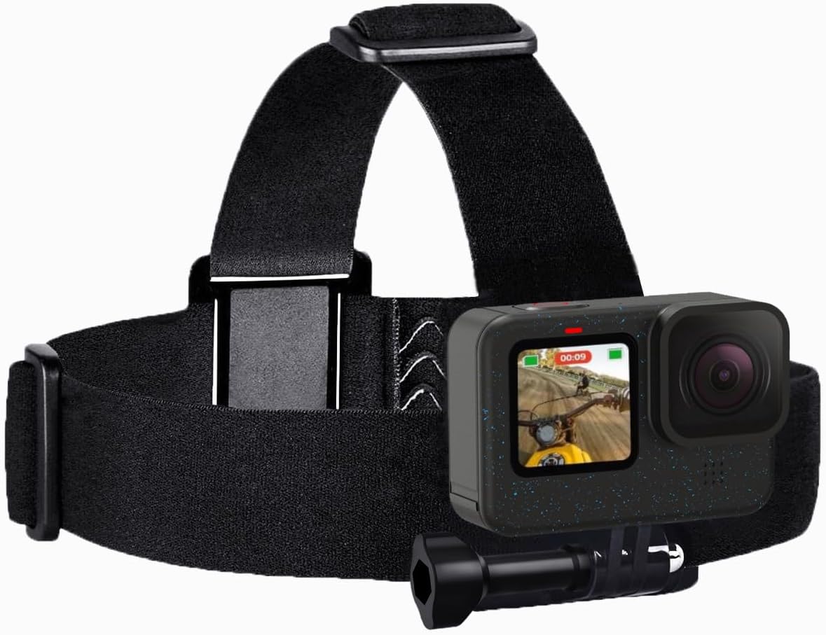 Head Strap Mount Compatible with GoPro Hero 13, 12, 11, 10, 9, 8, 7, 6, 5, 4, Session, 3+, 3, 2, 1, Hero(2018), Fusion, Max, DJI Osmo Action Cameras