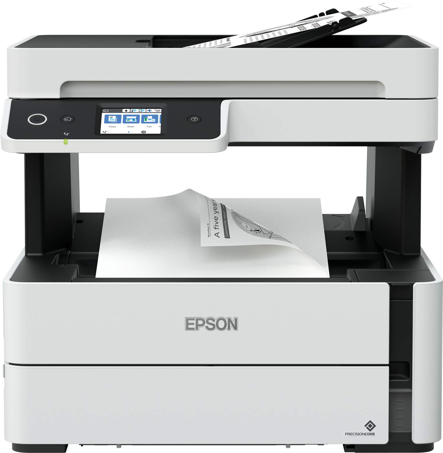Epson Ecotank Et-M3140 Stampante Monocromatica 4-In-1, Stampa Fino a 11000 Pagine, Risparmio Energetico, Stampa di Alta Qualità, Touch-Pad da 6.1 Cm, Flaconi Inchiostro Inclusi, Bianco