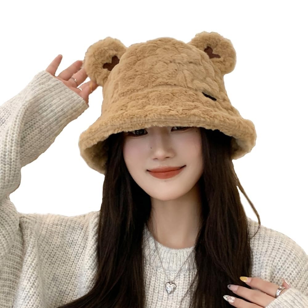 Chapeau seau fausse fourrure femmes casquette pêcheur chaude peluche