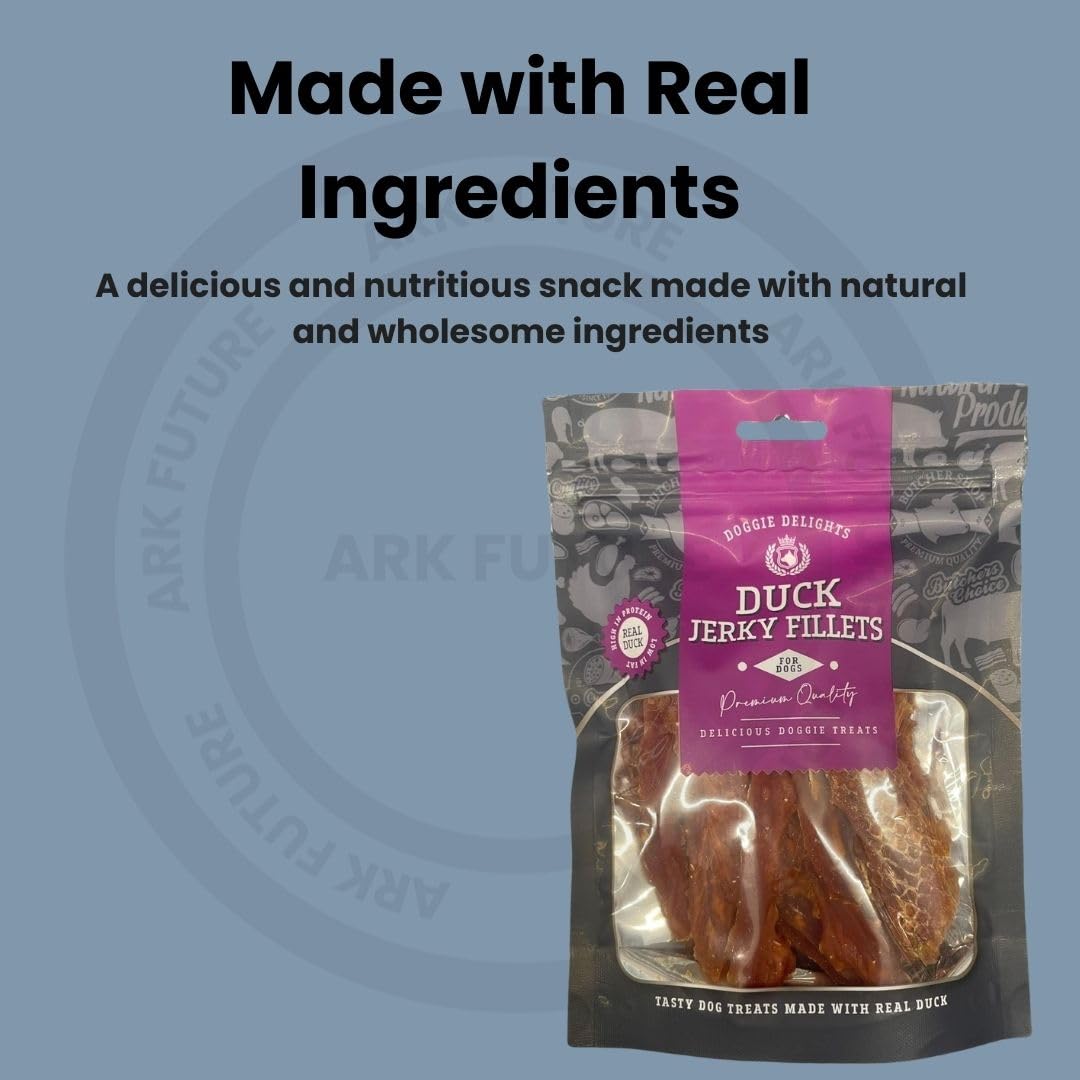 ark future Doggie Delights Dog Treats, High-Protein, Low-Fat Duck Jerky Fillets - Image 3
