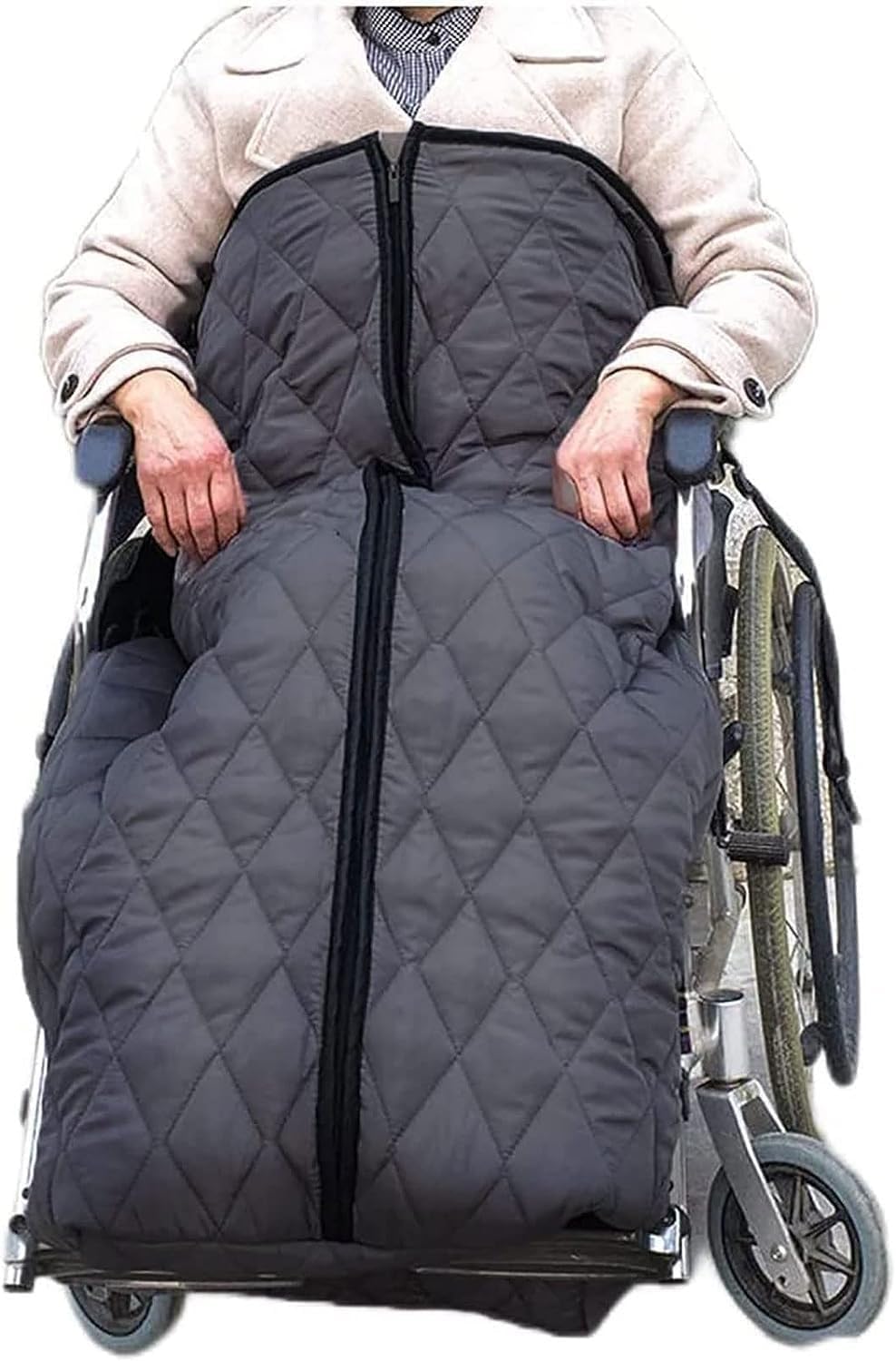Manta con cremallera para silla de ruedas, funda acogedora para silla de ruedas, accesorio para silla de ruedas, manta térmica de felpa, manta envolvente gruesa y cálida para silla de ruedas, saco d