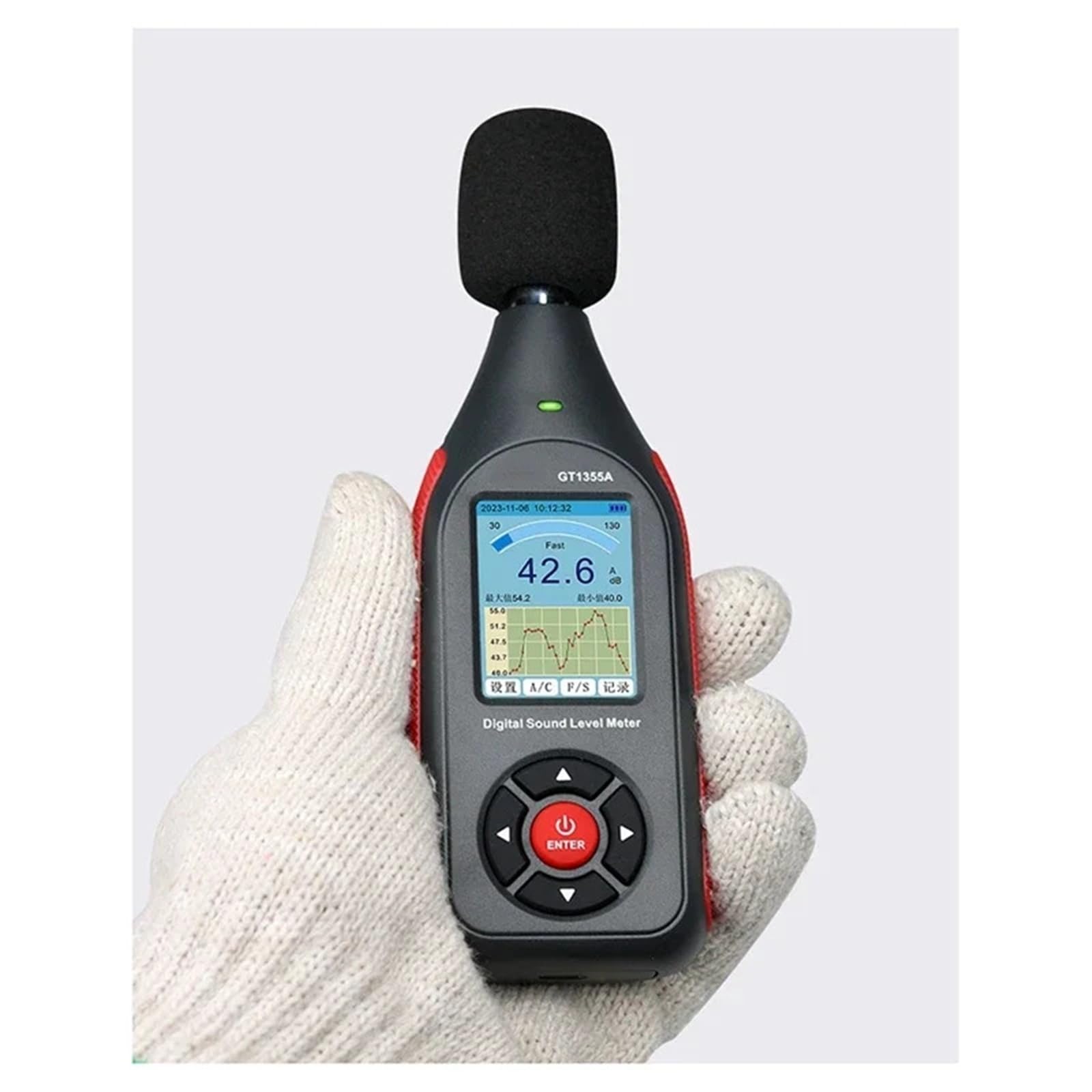 Medidor Decibelios, Medidor de ruido digital con micrófono de condensador, medidor de nivel de sonido digital, comprobador de ruido, detector de sonido, monitor de decibelios