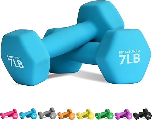Balelinko Hand Weight Neoprene Coated Dumbbell for Home Gym Equipment Workouts Strength Training Free Weights for Women, Men, Seniors and Youth,
