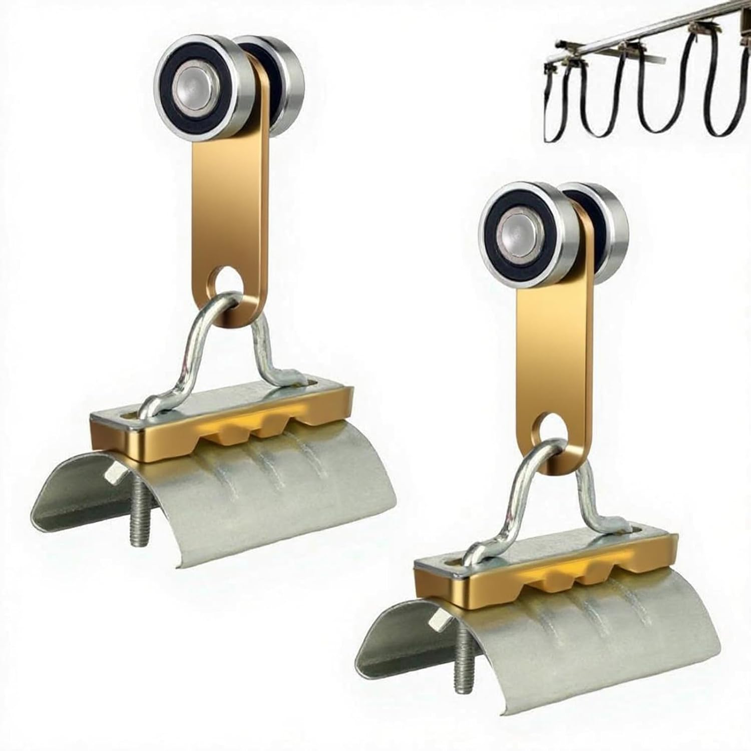 BiJun 2 Wheel Trolley Assembly Roller Cable Trolley System, Silent Unistrut Trolley Roller Two Bearing Trolley Assembly for Use with 1-5/8" Wide and All1-5/8 Or Taller Strut Channel 2pc