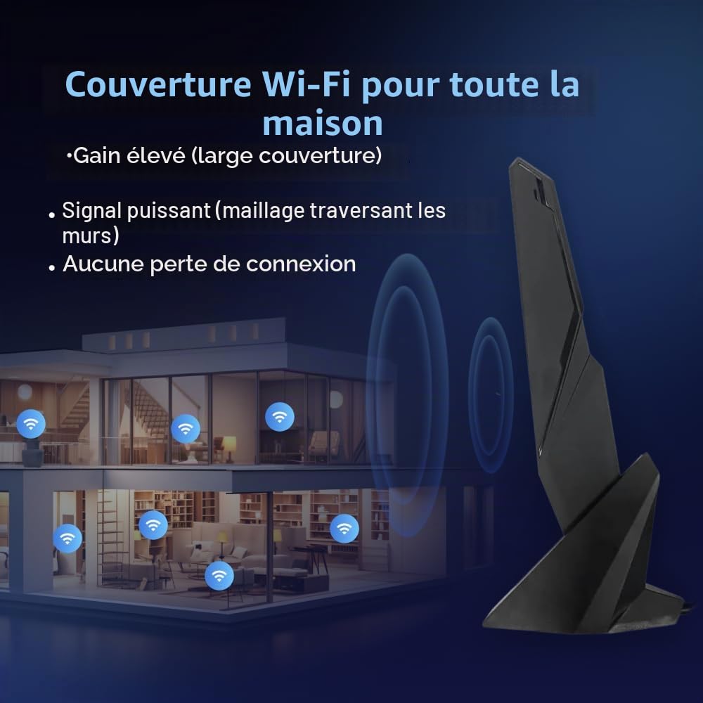 Antenne SMA WiFi 6e 2T2R 2,4 G/5 G double bande pour GIGABYTE AORUS Z390 Z490 Z590 X470 X570 X570S X570I H470 B460 H470I B450 B550 B560 B560 B560 0I AORUS PRO AX X299X