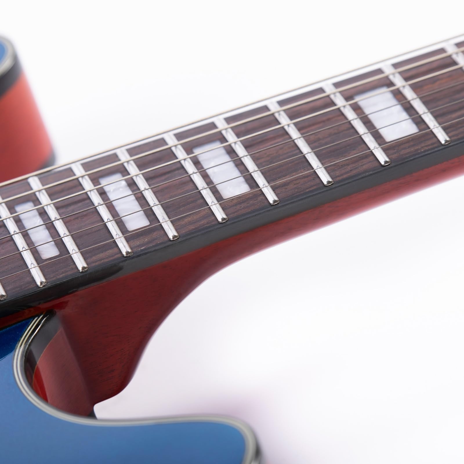 Standard Gitara Elektryczna Profesjonalna Praworęczna Gitara Elektryczna Typu Full Scale Semi Hollow 6 Strunowa Z Metalowym Korpusem