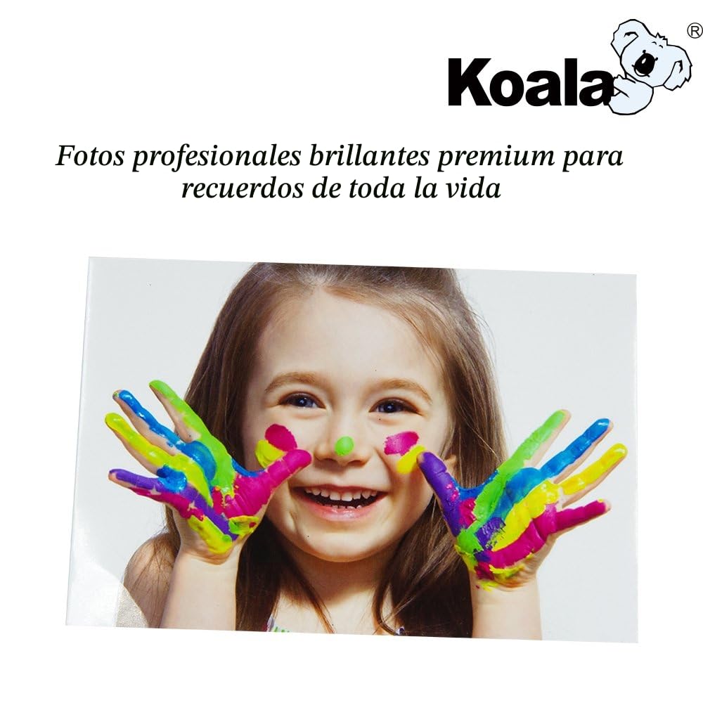 KOALA Papel fotográfico de Brillante, A4, 100 hojas, 200 g/m², para impresora de inyección de tinta Canon HP Epson