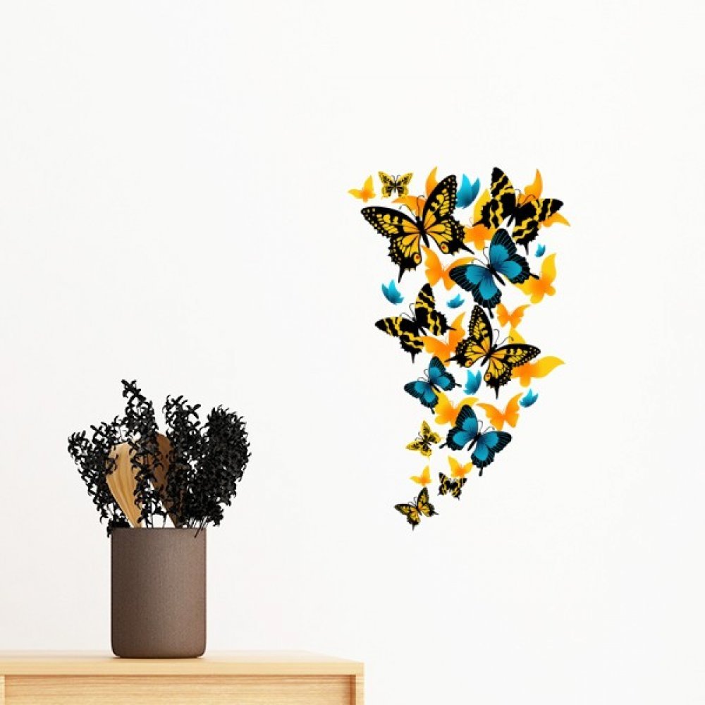 Papillons stickers muraux pour chambre déco murale amovible 70cm