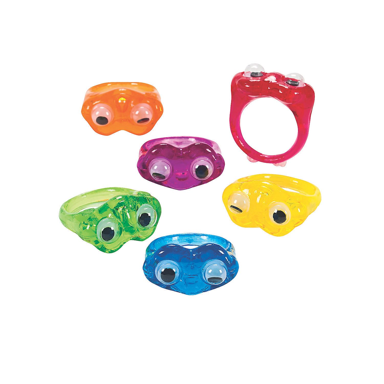 Bagues à œil Googly multicolores en taille unique pour animation créative - 5