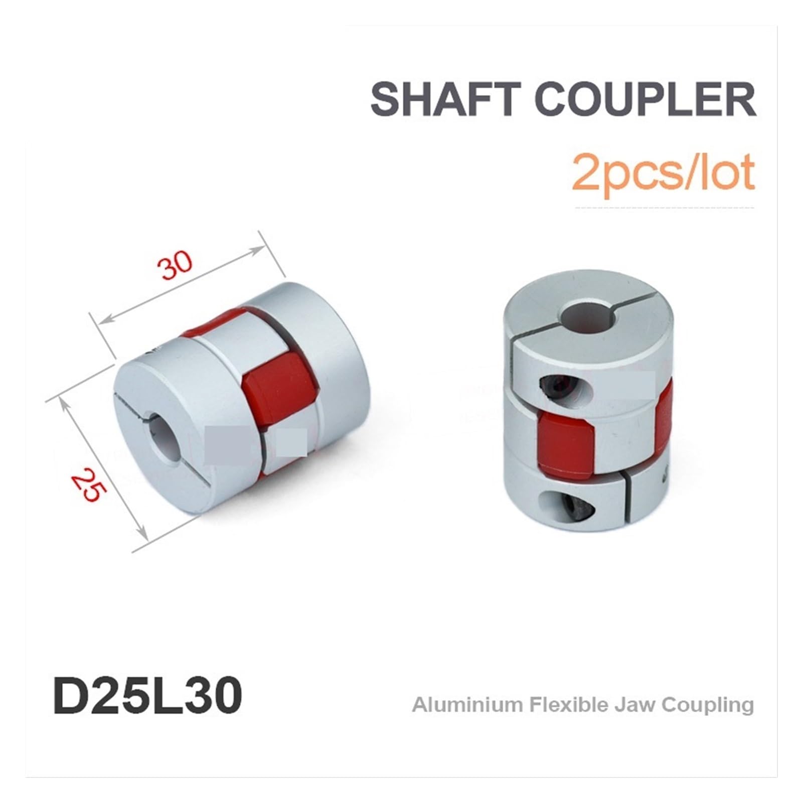 SSIMOO 2pcs Motorwelle Kuppler D25L30 Kiefer Flexible Pflaumenklemme Kupplung 8mm 5 mm 6,35 mm 10 mm CNC Paare Ballsrow Spider Connector Kindly (Size : 5x12)
