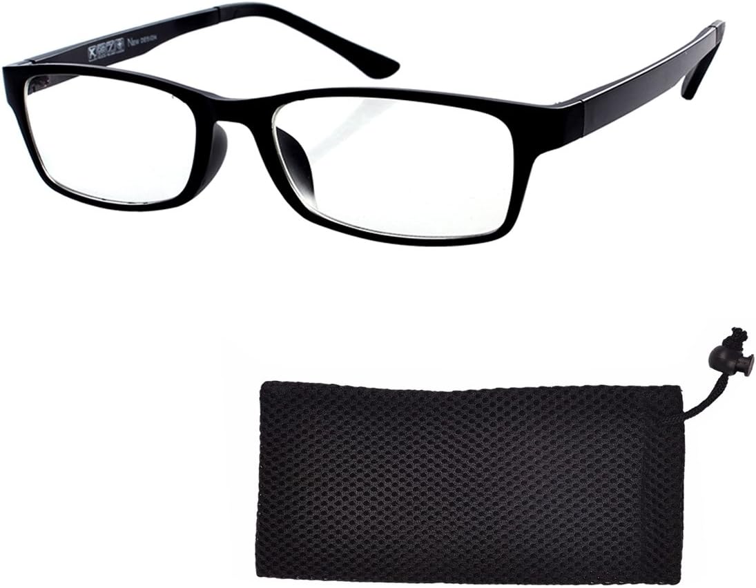 Reading Glasses +4.25 Mens Womens Eyeglasses Office Eyewear Black Frame