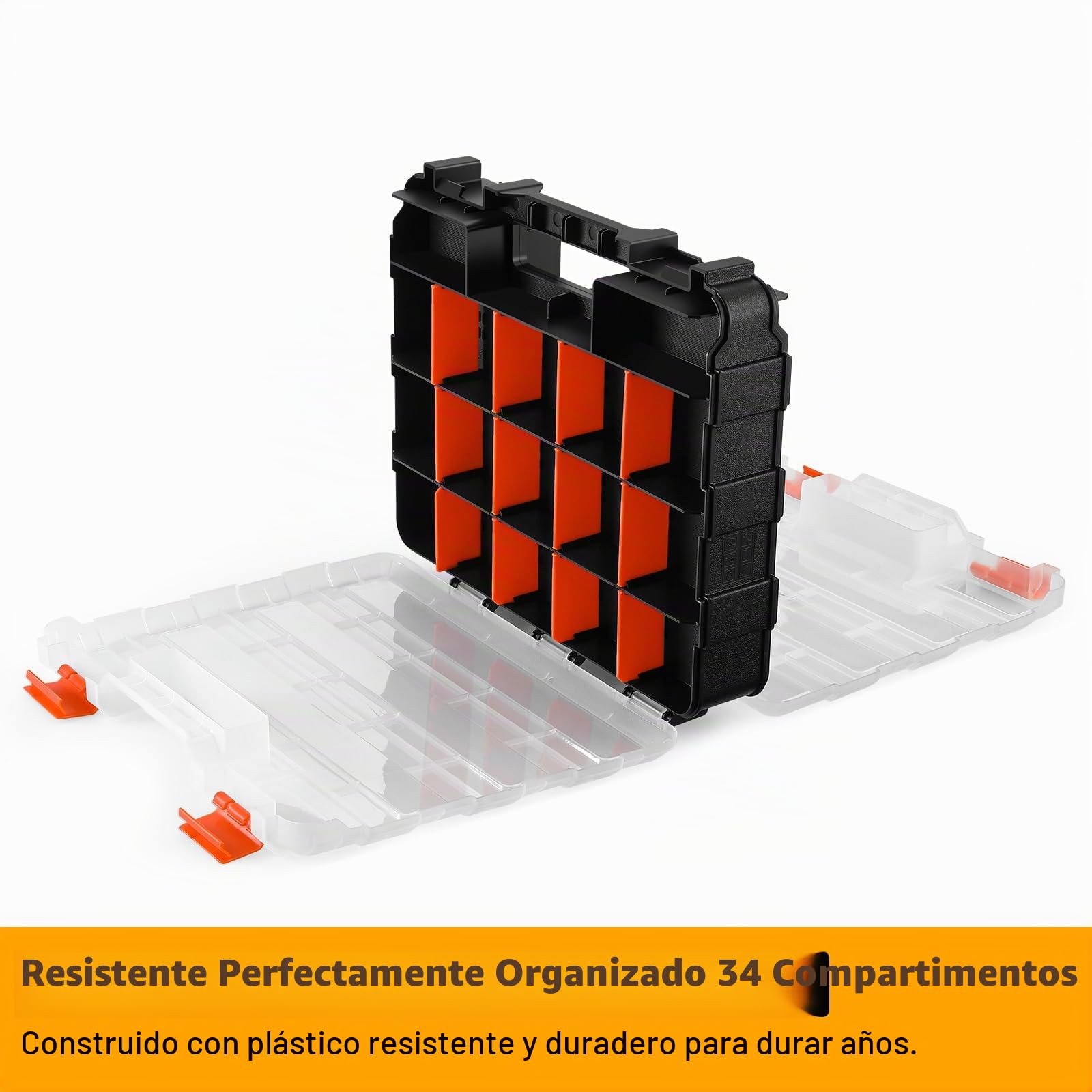 Organizador Tornillos: DEKO Caja Compartimentos con 34 Compartimentos, Caja de Almacenamiento para Tornillos, Clavos y Piezas Pequeñas