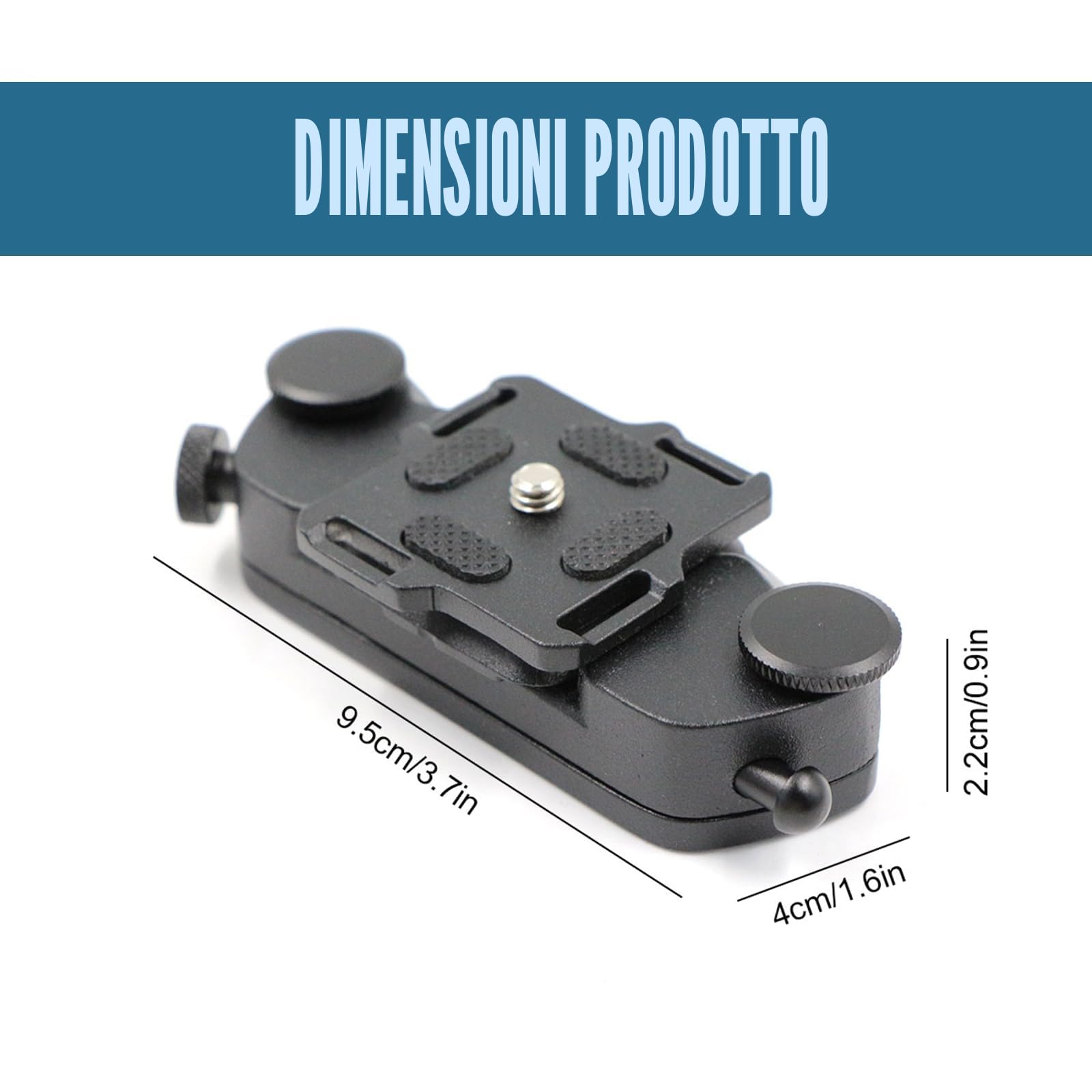 Clip da Cintura per Fotocamera e Zaino Clip in Lega di Alluminio a Sgancio Rapido Con piastra a sgancio rapido per Fotocamera Supporto 1/4 viti per Cintura e Zaino.