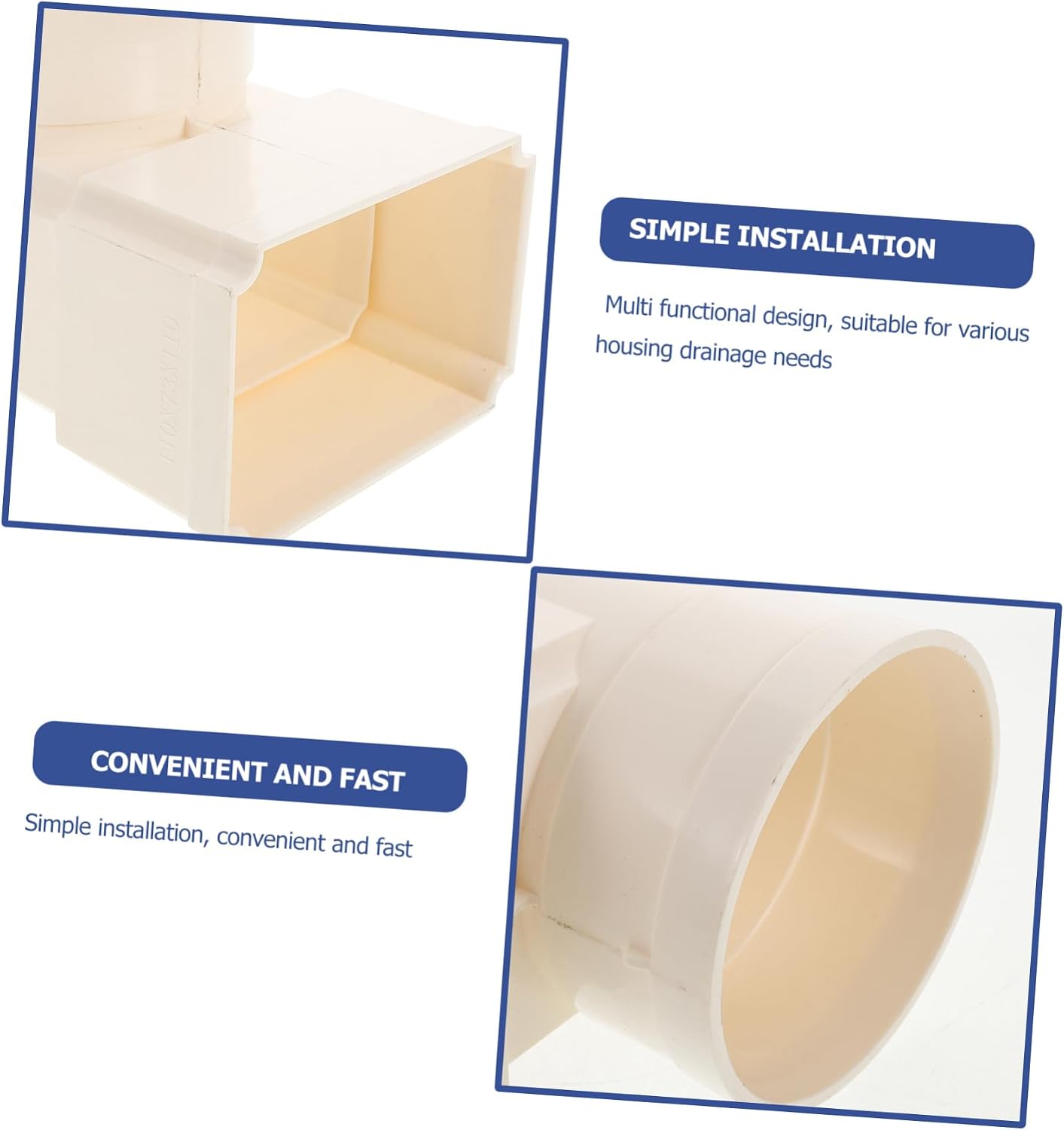 Square Drainage Pipe Elbow Pvc Gutter Downspout Adapter Rainwater Collector System