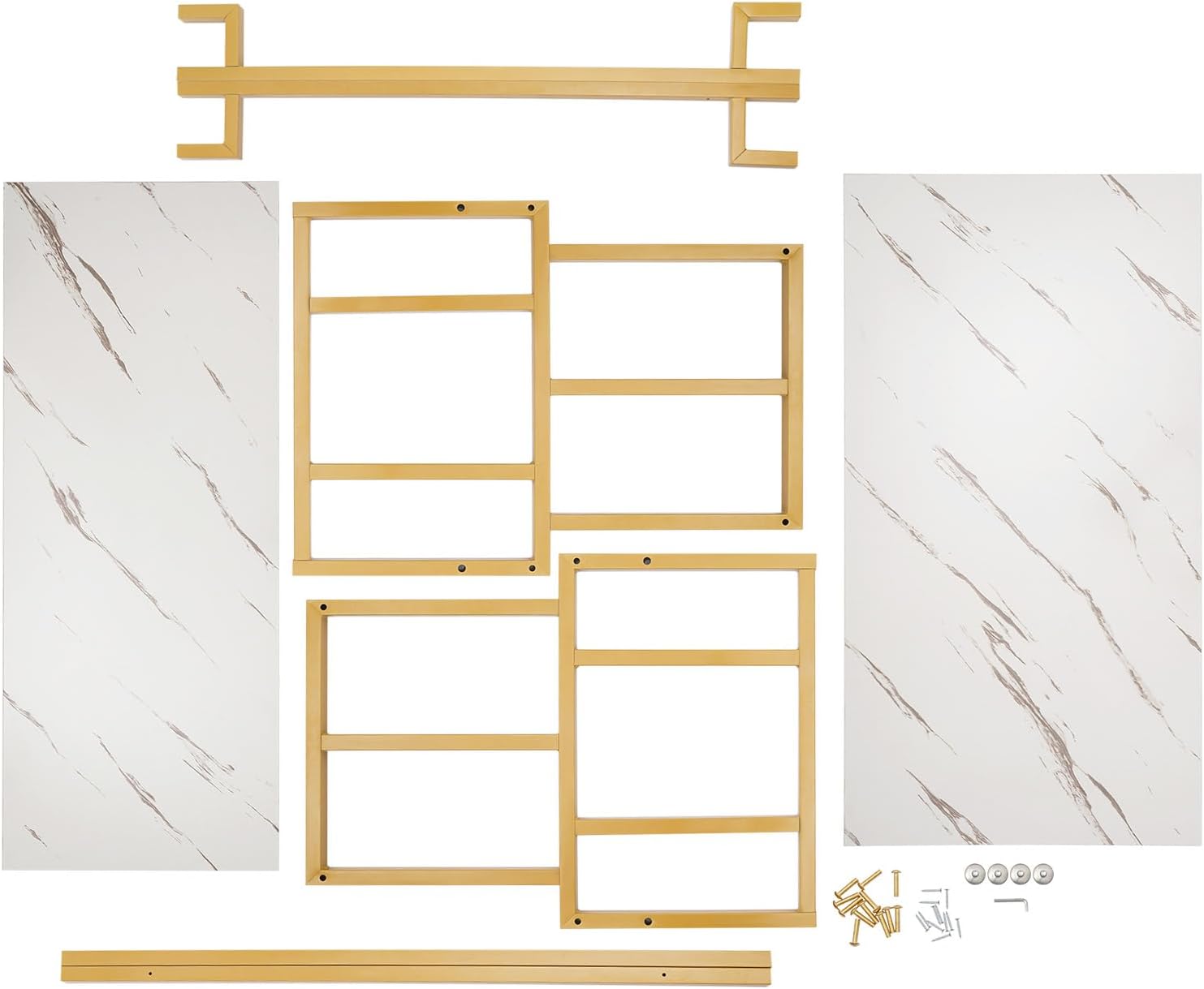 Metal Shoe Handbag Display Stand, 2PCS Heavy Duty Display Table, Nesting Tables 2 Piece Set, 2 Tier Shoes Gold Modern Tables Set, Standing Display Riser Shelf for Retail Stores Clothing Shops