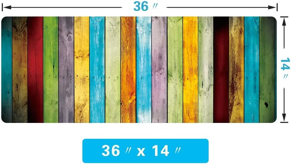 36x14 Colour Wood Extra Large Desk Pad/Extended Protective Gaming Office Desk Mouse Mat (Wood)