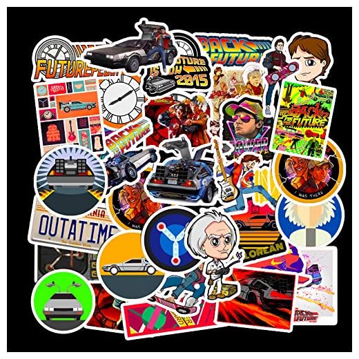 50 Stück für Back to the Future Aufkleber Wasserflaschen Laptop Telefon Gitarre Skateboard Computer Movie Vinyl Stickers Wasserdicht Ästhetisch Aufkleber für Jugendliche Kinder Erwachsene