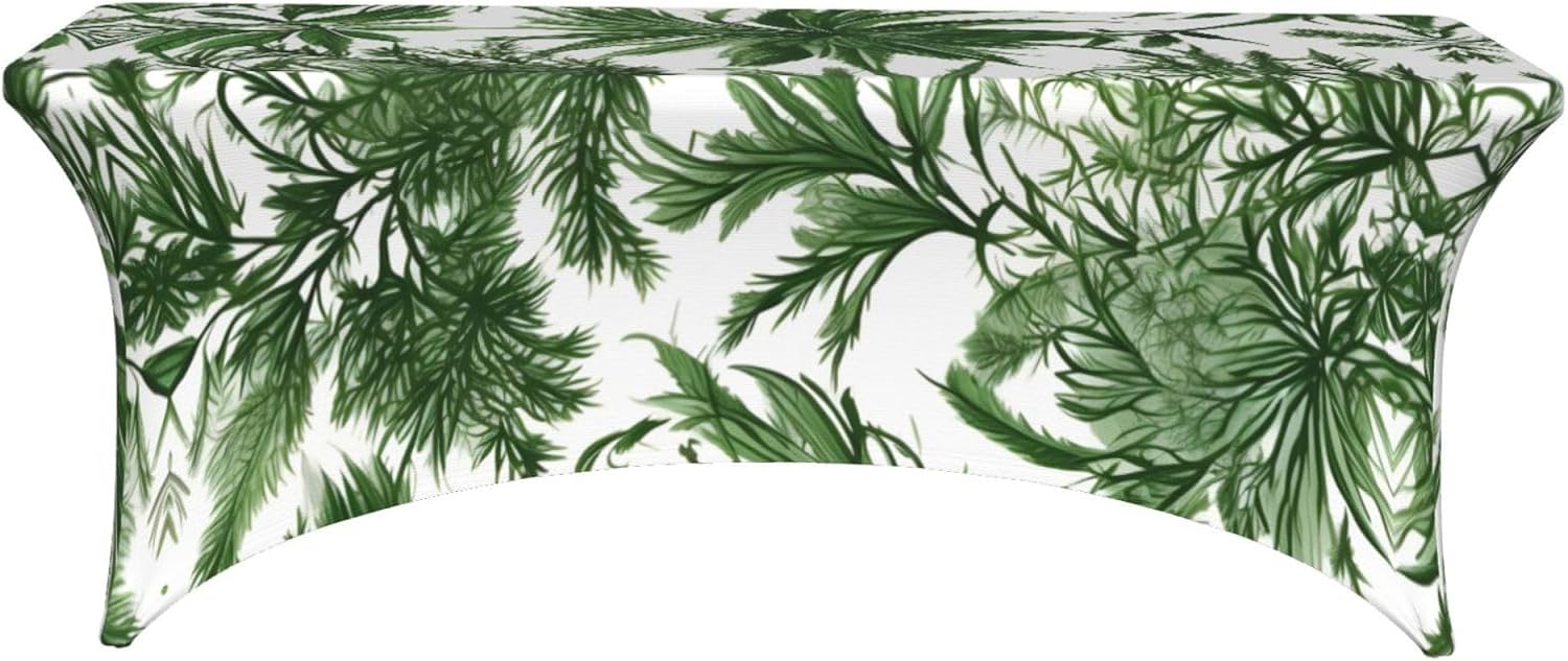 Flowering Herbs and Herbaceous Plants Print Table Cover Rectangular Tablecloth for 6-Foot Tables for Wedding Banquets Outdoor