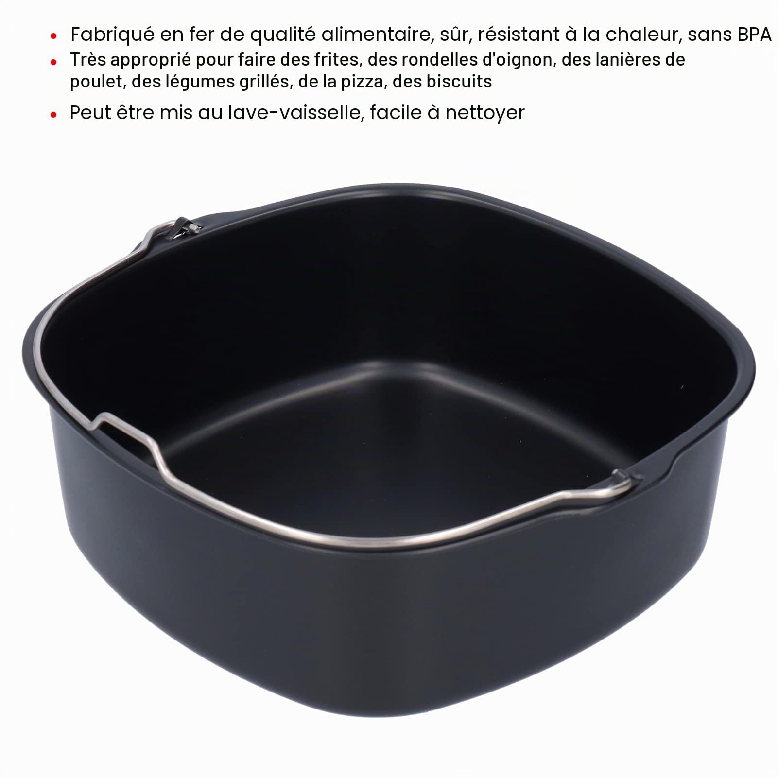Moule à Gâteau en Fer, Moule à Gâteau carré de 7 à 18 Cm, Ustensiles de Cuisson, Poêle à Frire, Baril de Cuisson pour Airfryer HD9925 HD9860 HD9905 01, Matériau Sûr de qualité