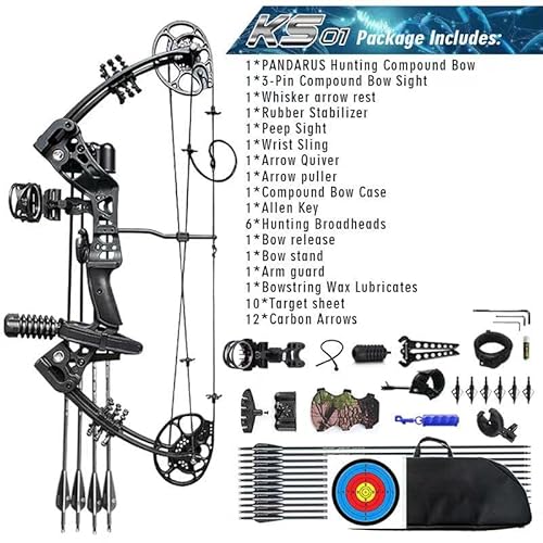 PANDARUS Compound Bow Set 1545lbs for Pull Beginner and Teens Right