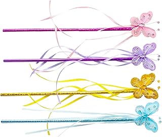 Gadpiparty 4 Pçs Varinha De Fada Varinha De Fada Para Crianças Varinha De Princesa Varinha De Glitter Brinquedos Para Crianças Enfeites Caseiros De Flash Borboletas Varinha De Fada