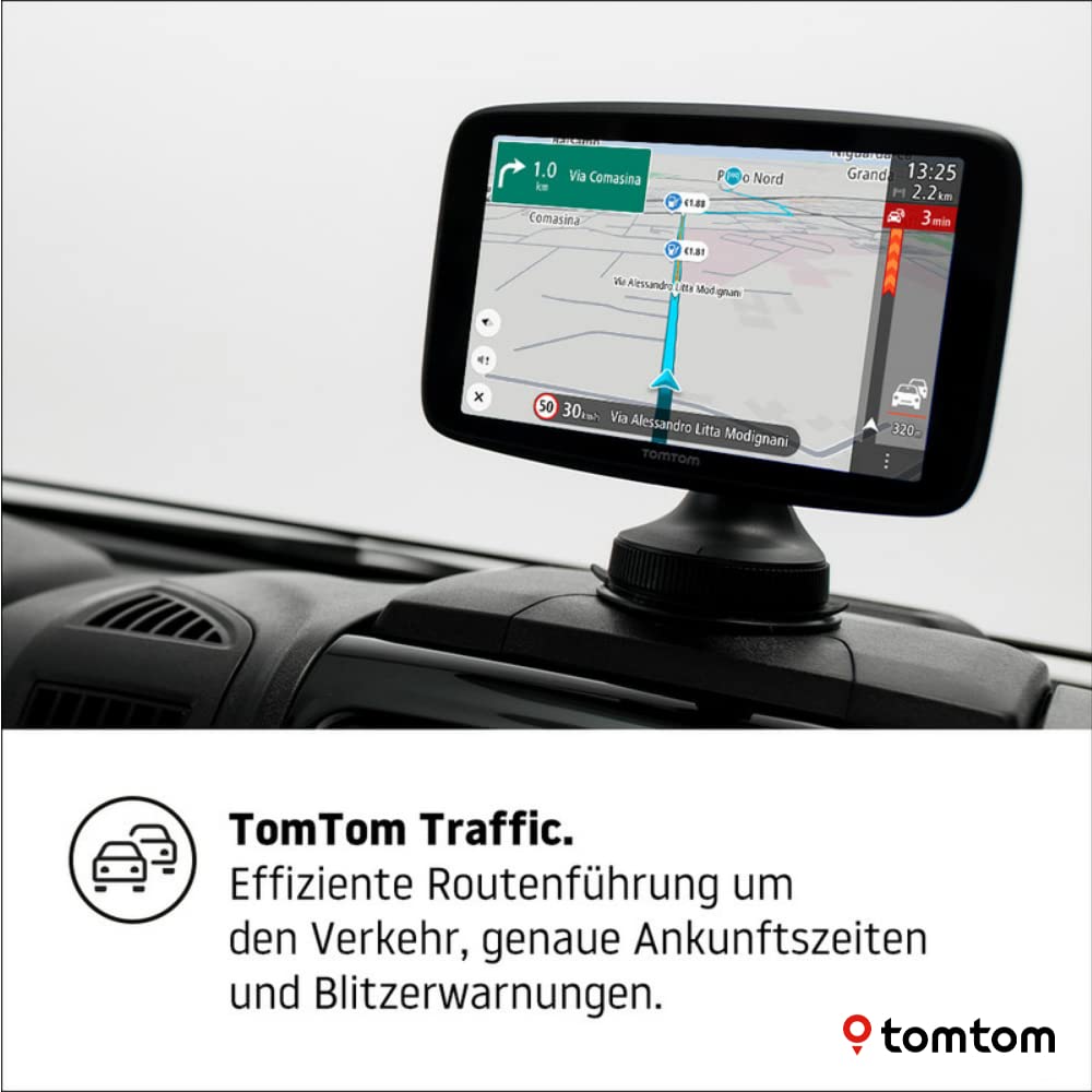 Tomtom Camping Navi GO Camper Max (7 Zoll HD-Display, Sonderziele für Wohnmobil- und Wohnwagen, Updates über Wi-Fi, Stauvermeidung Dank Tomtom Traffic, Karten-Updates Welt)