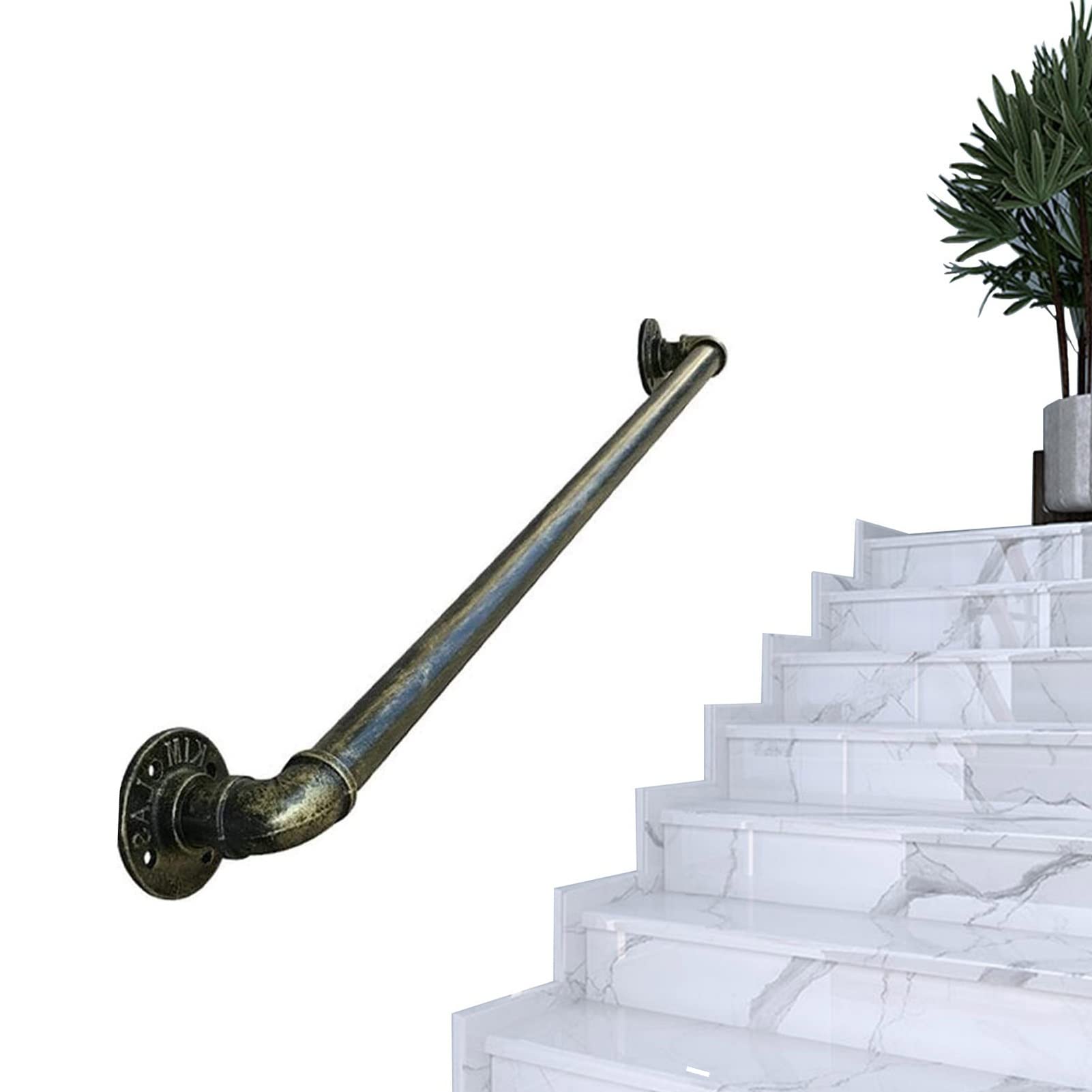 Rampe d'escalier en métal de 60 cm à 3 m avec supports robustes