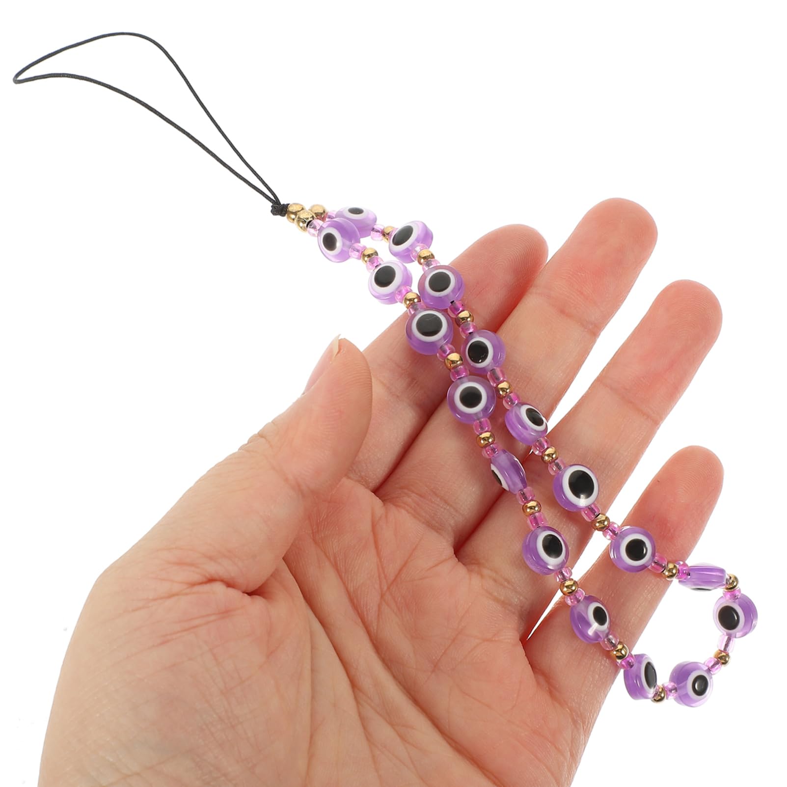 Housoutil Teufelsauge Perlen Handy Lanyard Handykette Camcorder Handy-aufhängeband Griff Gießen Telefonketten Makramee Ring Tablette Schleife Handyanhänger Finger Harz