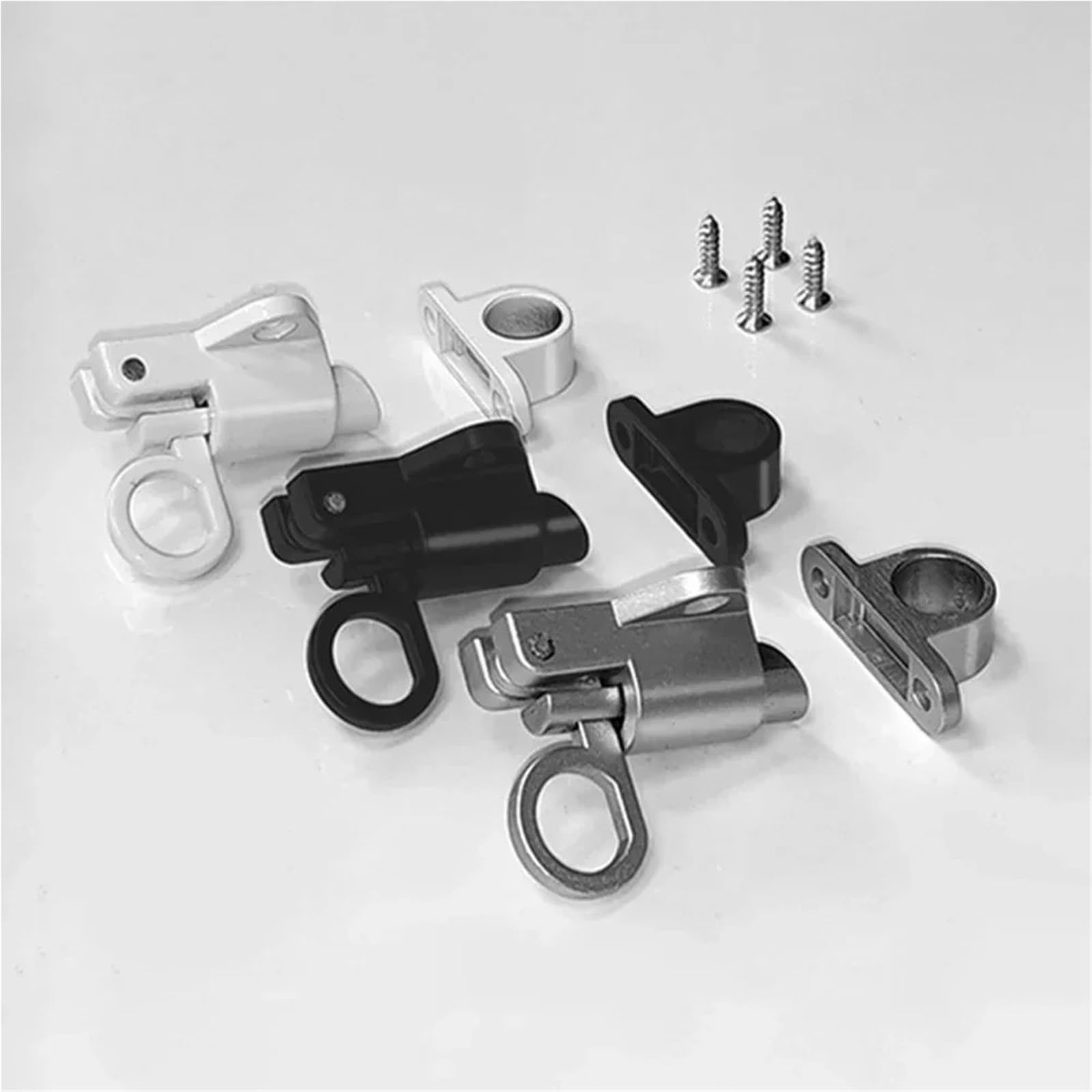 10 pezzi di chiavistello a molla for porta, bullone chiusura automatica, anello trazione, blocco sicurezza for finestra e cancello Per Porta(Silver)