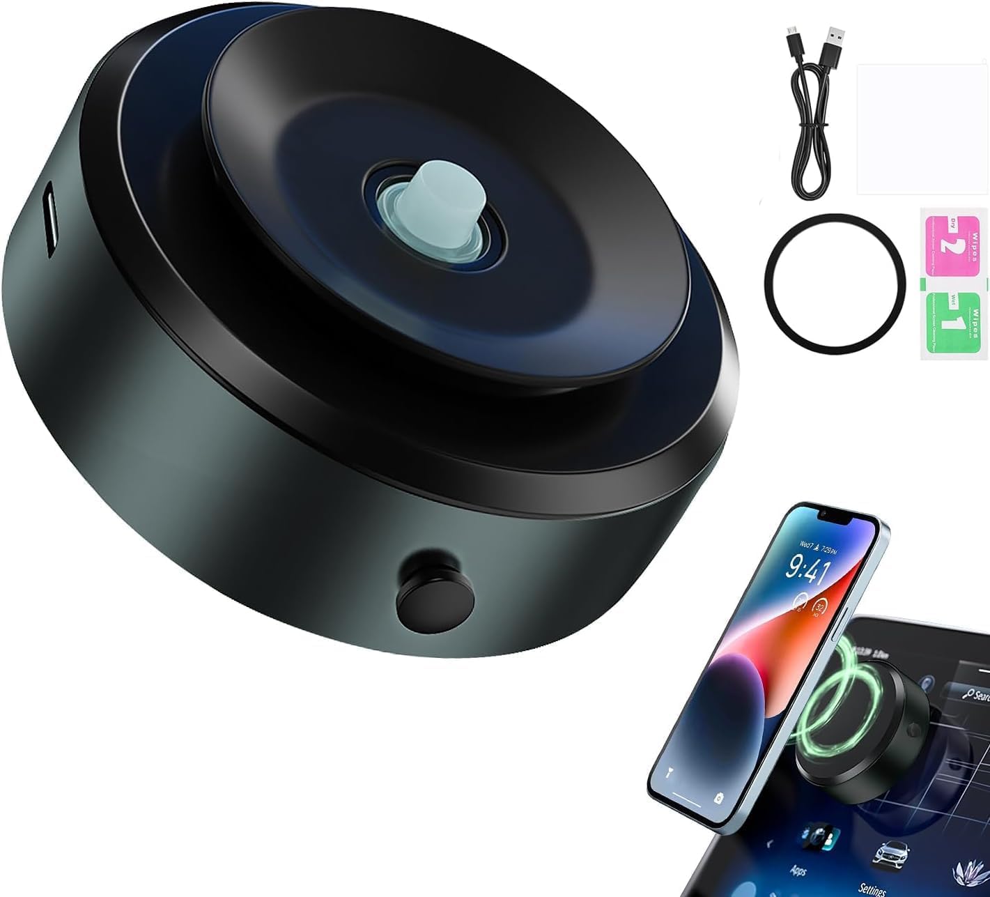 Car Phone Holder - Vacuum Suction Mount for iPhone. Magnetic Car Phone Holder. Cup Phone Holder